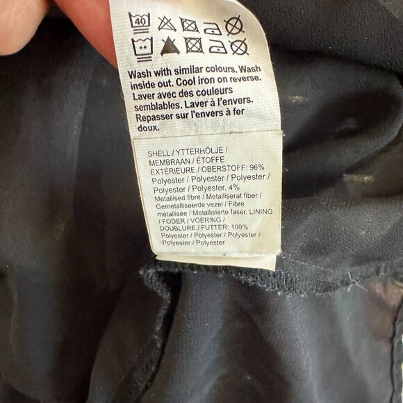 River island Paisley Ruffle Tiered Gold Metallic Accent Deep V - Picture 7 of 16